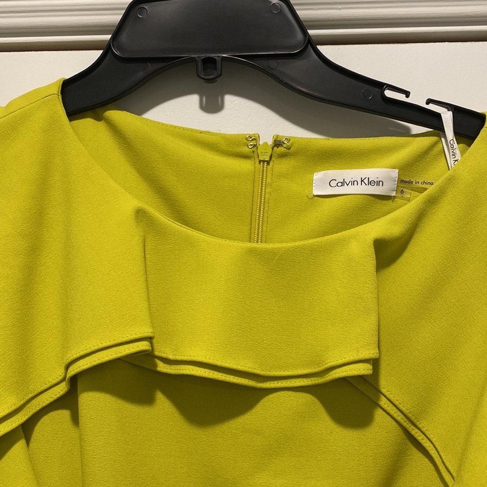 Calvin Klein Womens 2 Toned Sleeveless Ruffle Dress Size 6 - Picture 5 of 7